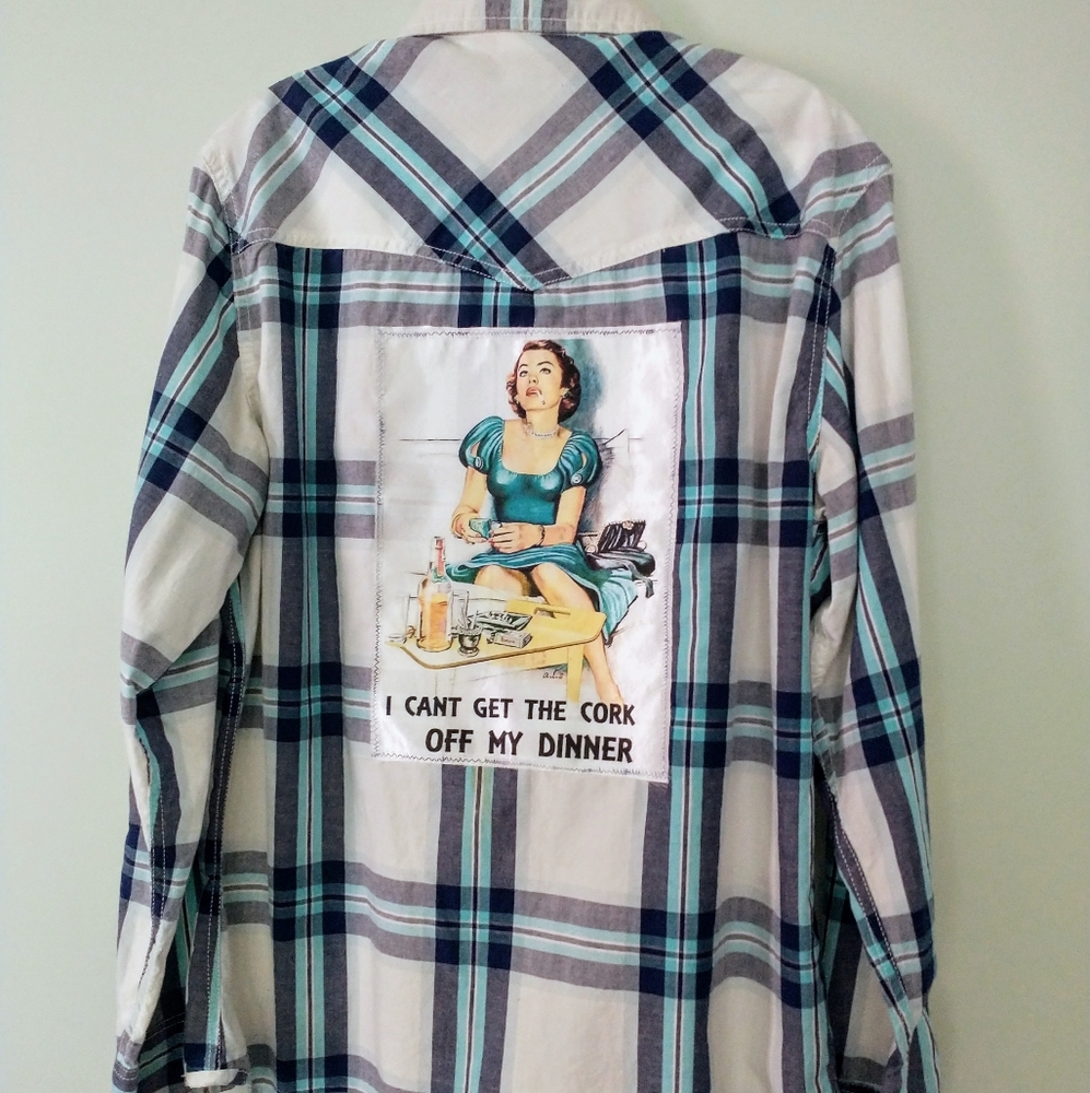 Snarky Melarchy Up-cycled Shirt Size M